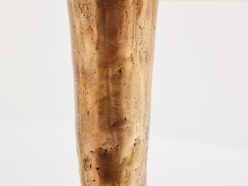 Garouste & Bonetti solid oak and patinated bronze gueridon table 1987 gallery
