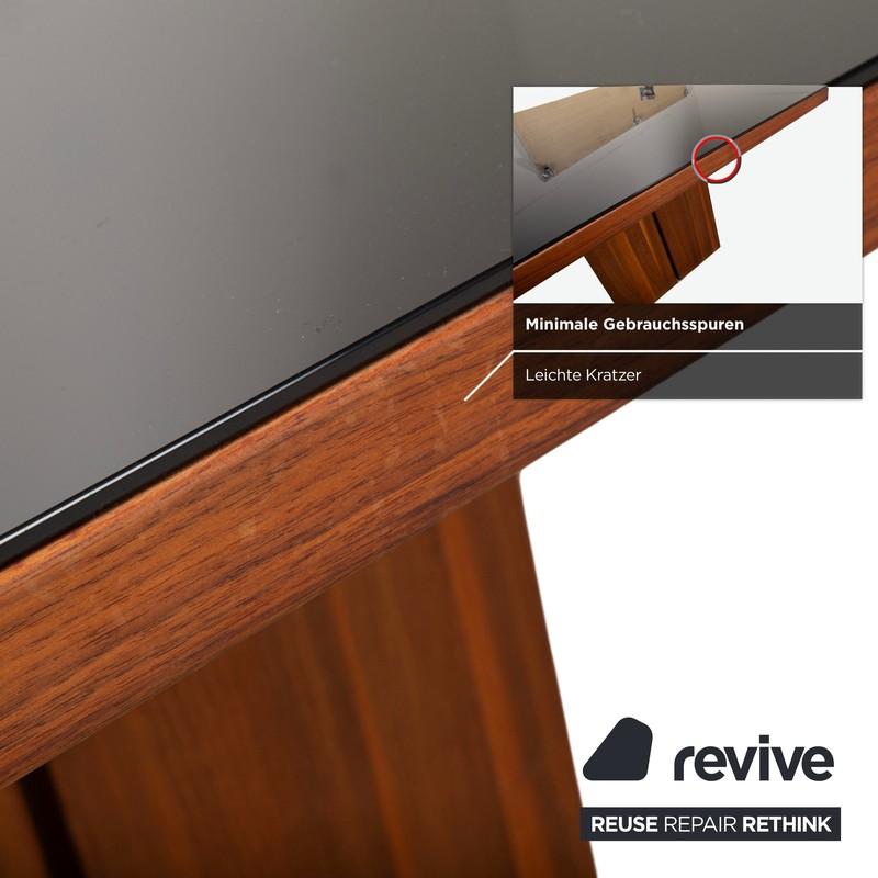 Rolf Benz Dining Table Wood Glass Black Brown 190 x 100 cm gallery