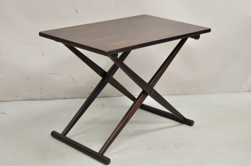 Knud Andersen Mid Century Modern Danish Rosewood Folding Side Table for Aarhus gallery