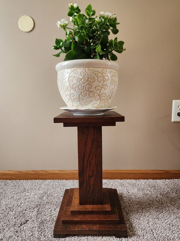 Mission Oak Arts Crafts Style Pedestal Plant Stand Early 20th Century