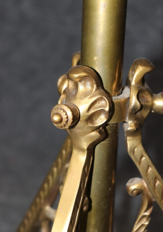 French Regency Marble Top & Bronze Occasional Paw Foot Adjustable Martini Table gallery
