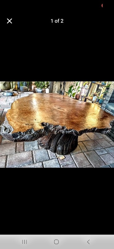 Vintage California Redwood Live Edge Cofgee Table