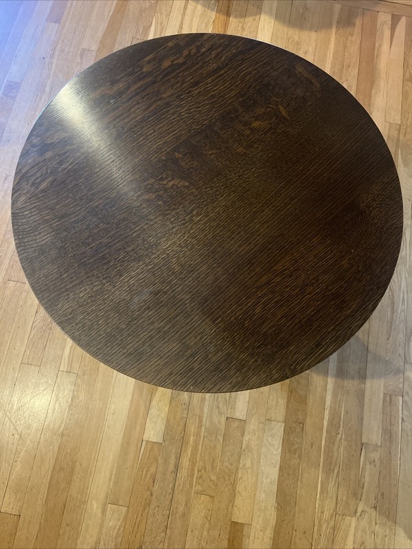 Stickley Mission Collection Oak Round Lamp Table gallery