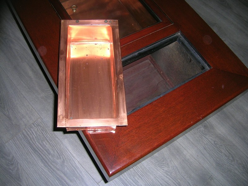 vintage coffee table with copper inserts gallery