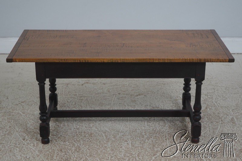 L72585: Tiger Maple Top Black Base Coffee Table gallery