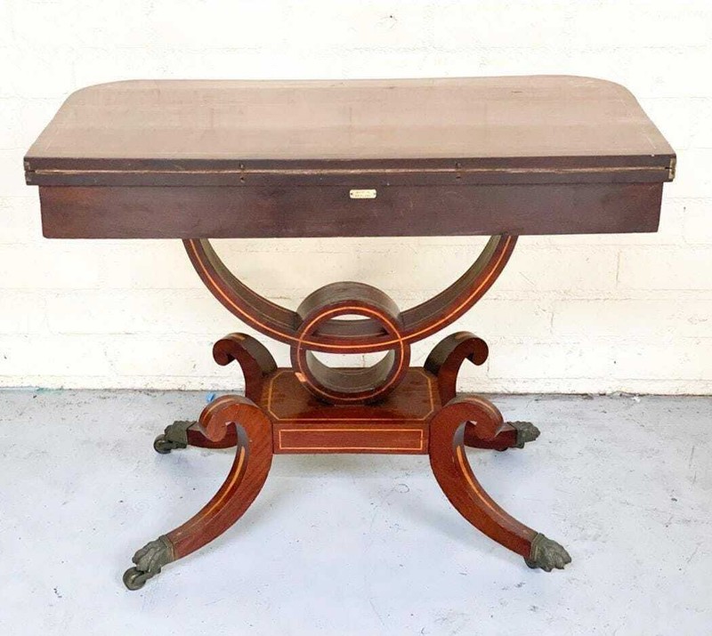 English Flip Top Foldable Table c1900 gallery