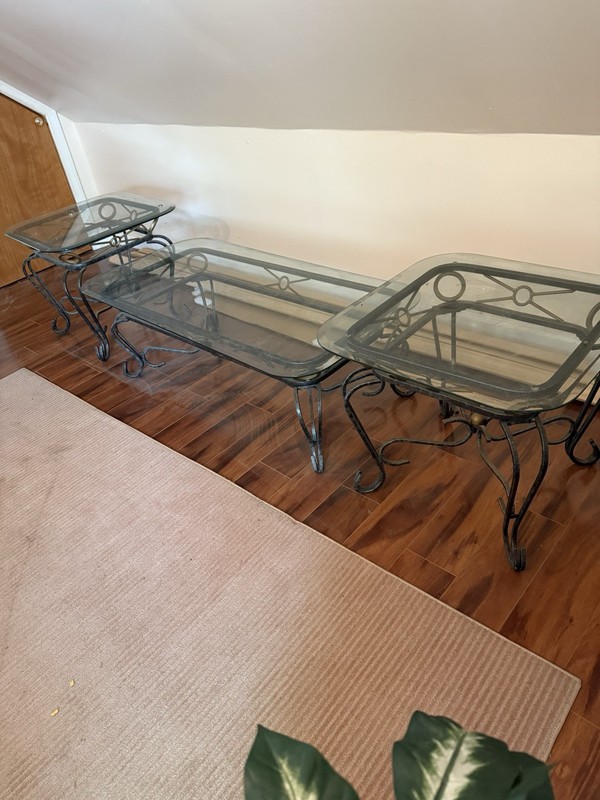 Living Room Set, (1) Center, (2) End Glass Tables