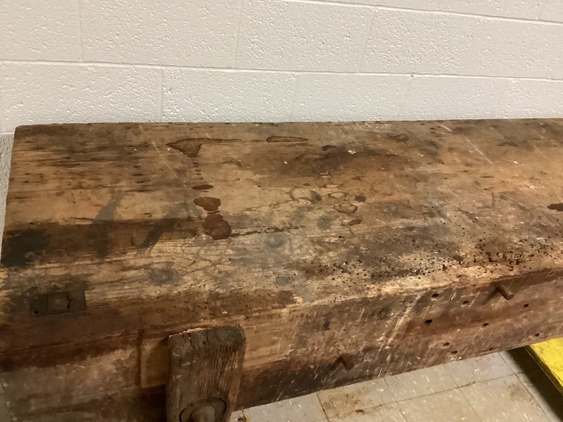 Primitive 8’ Long Wood Workbench Kitchen Island Serving Table Southwest Minn. gallery