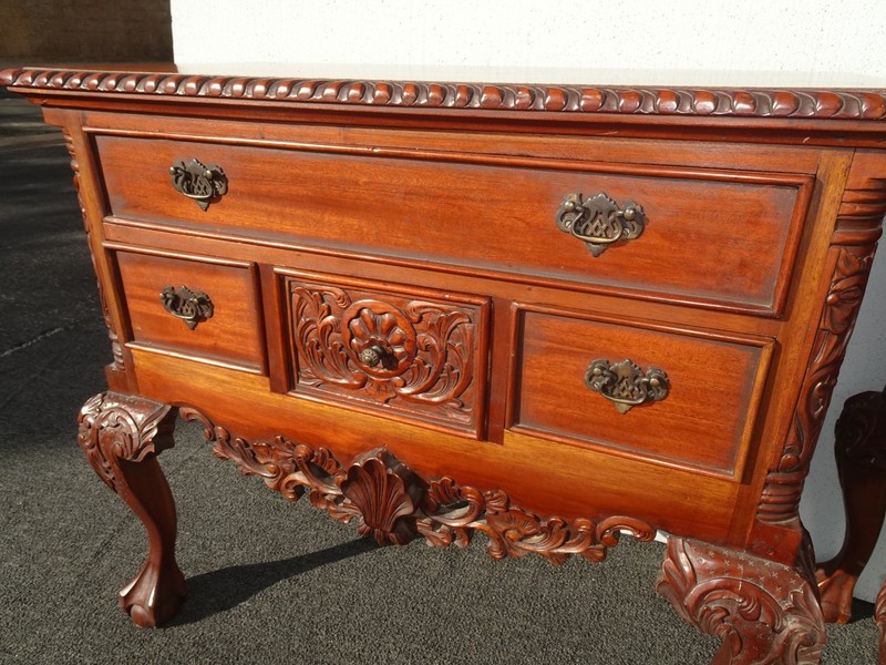 Pair Vintage 32" Tall French Chippendale Highly Carved Side Tables ~ Nightstands gallery