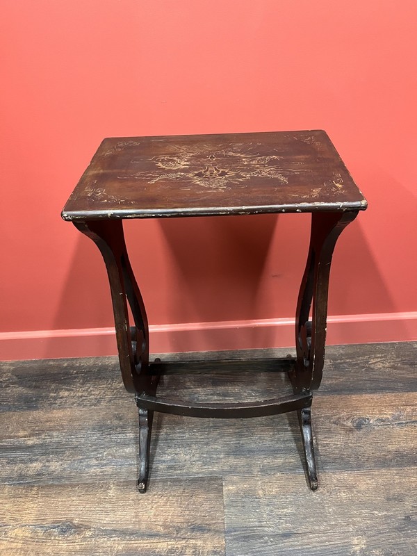 Antique 19th Century Regency Era Decorated Wooden Side Table FREE UK DELIVERY gallery