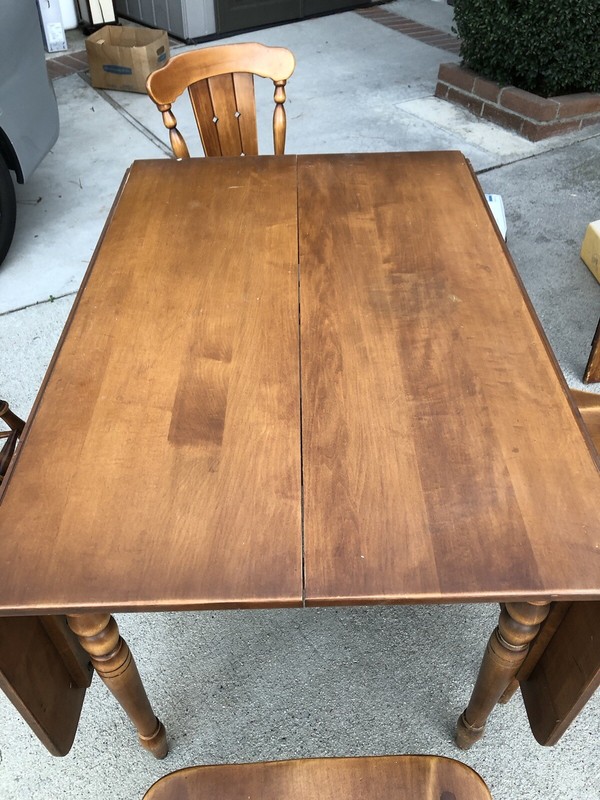 Antique Rock Maple Table and Corner Cabinet gallery