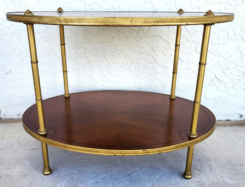 Mid Century Table 2 Tier Hollywood Regency gallery