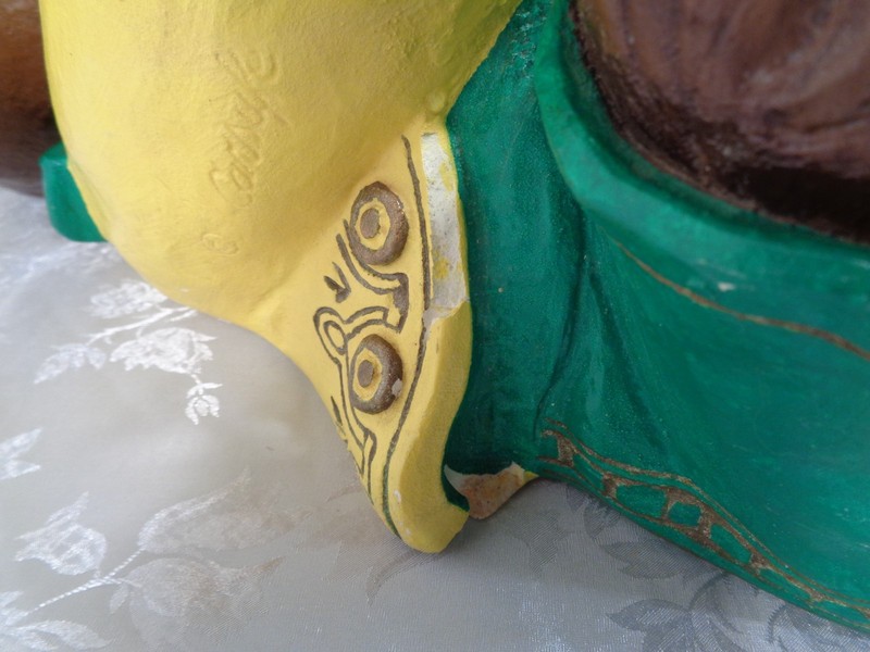 Vintage Ceramic Continental Studios CARSUKE Monkey Table With Glass Top Signed gallery