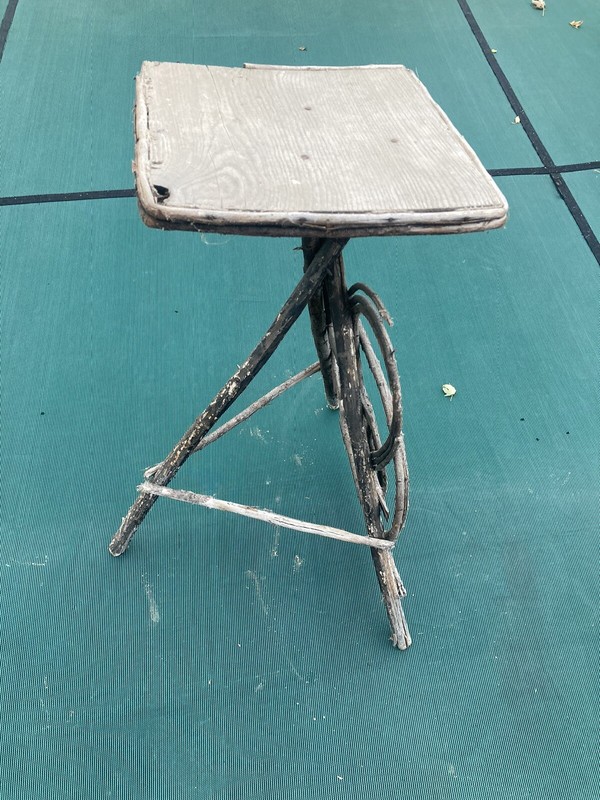 ANTIQUE HANDMADE Rustic Primitive ADIRONDAK BENTWOOD TWIG PLANT STAND gallery