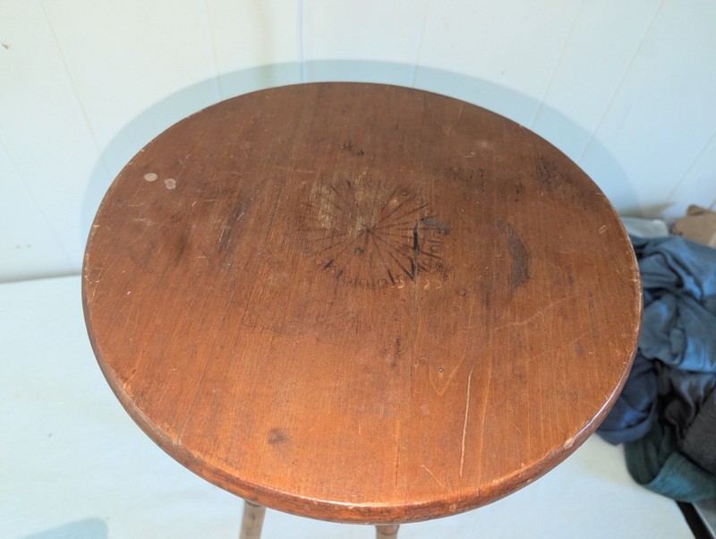 Antique Decorated Folk Art Bamboo Side Table Victorian Aesthetic 16 " Tall gallery