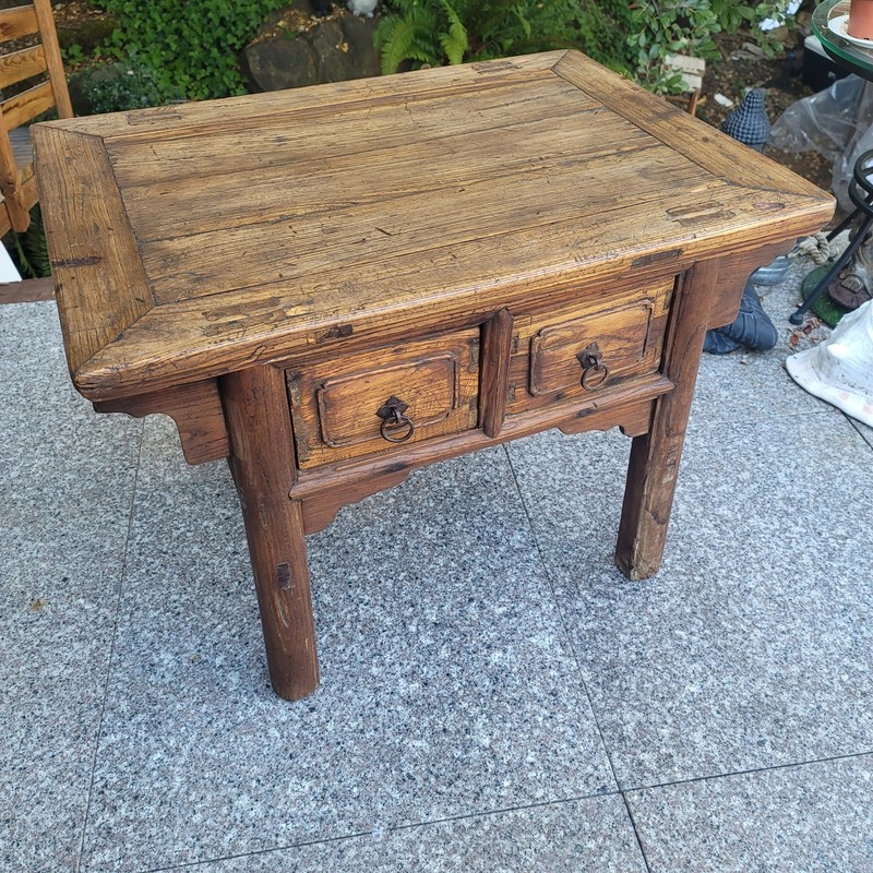 Antique Solid Elmwood Accent Table 19th Century gallery