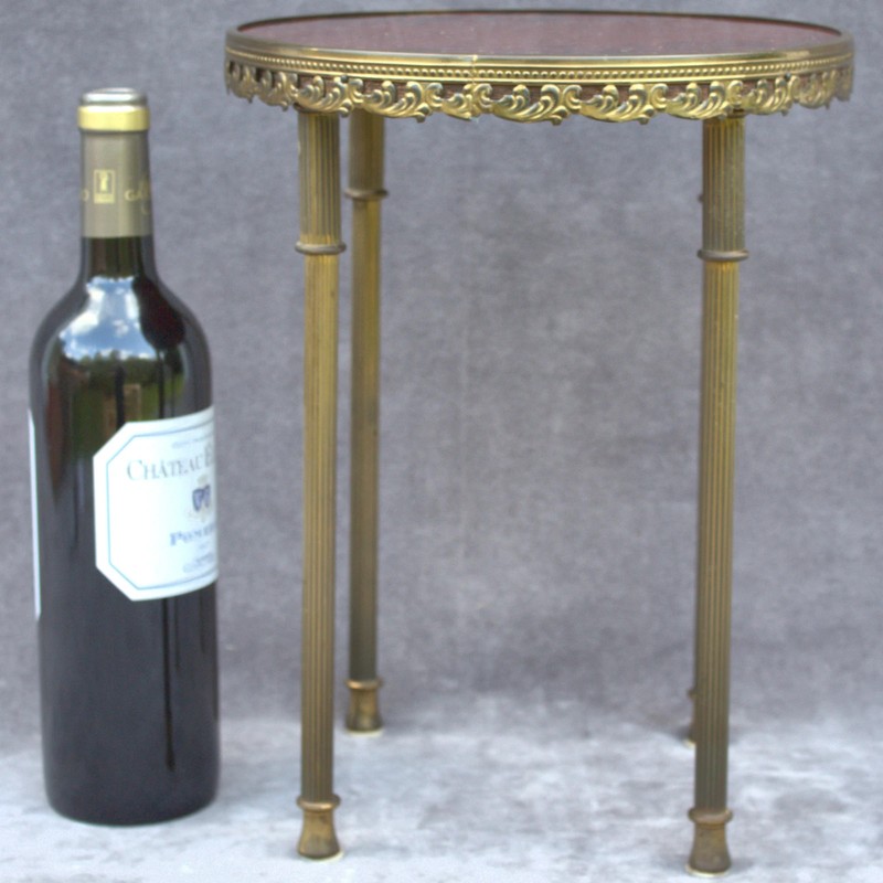 Vintage rococo baroque style round small side table with brass legs bonsai plant gallery