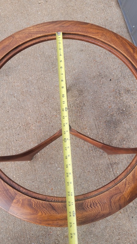 Adrian Pearsall Lane Mid Century Walnut Brass Sculptural Round Side End Table gallery