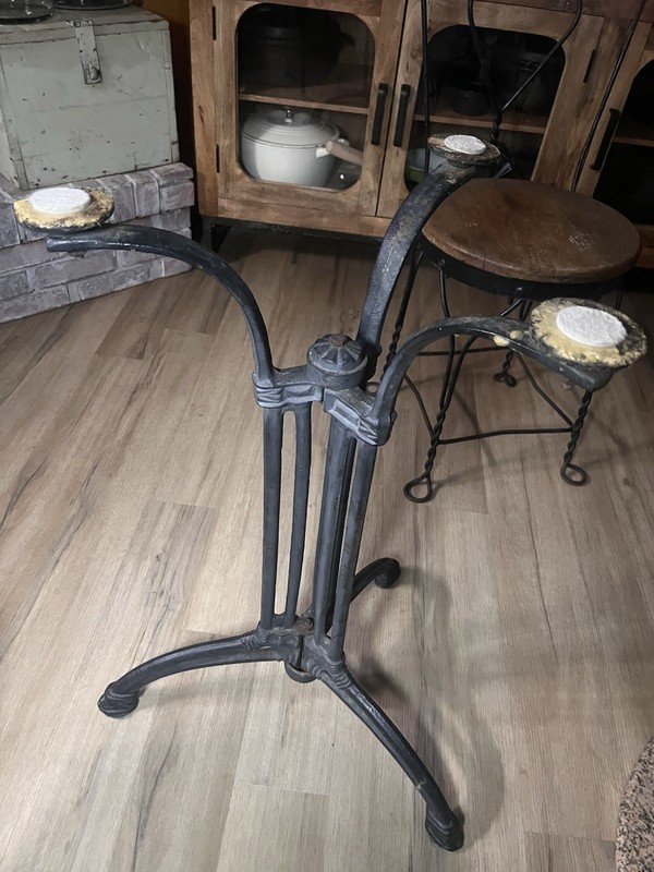 Bistro Table French Style Cast Iron & Granite 3 Leg, Jointed, 2 Parlor Chairs gallery