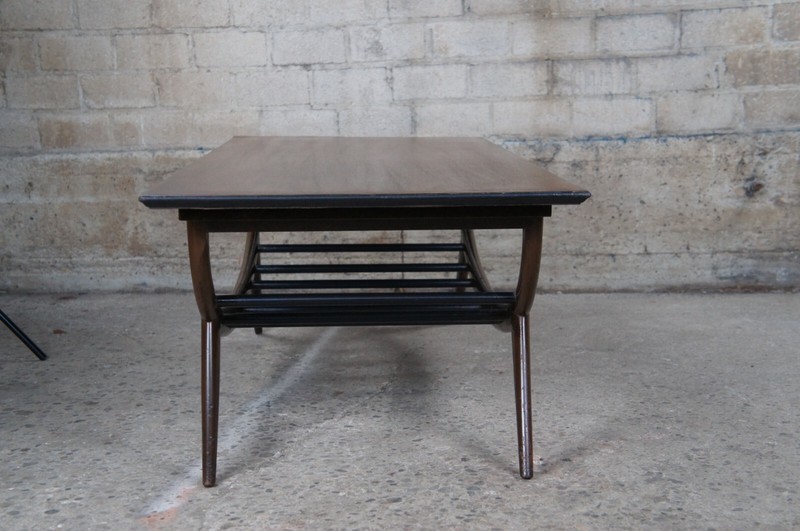 Mid Century Modern Sculptural Oak Scandanavian Slat Coffee Cocktail Table 54" gallery