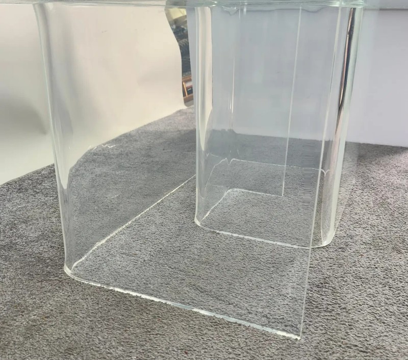 Jeffrey Bigelow Style Mid Century Modern Lucite Base Coffee or Cocktail Table gallery