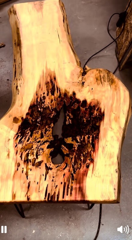 One of A Kind Box Elder Custom-Made Rustic Reclaimed Wood Table with Epoxy gallery