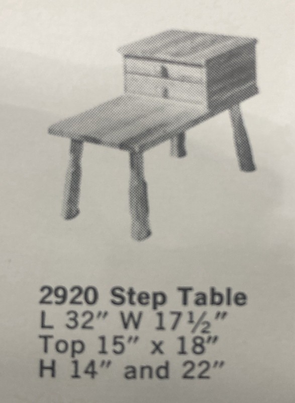 Rustic A. Brandt Ranch Oak 2 Drawer Step End Table, Light Finish #2920 gallery