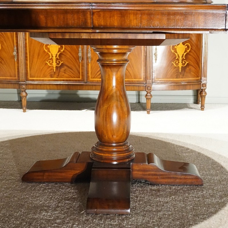 Beautiful 7' transitional Mahogany oval round dining Kitchen table gallery