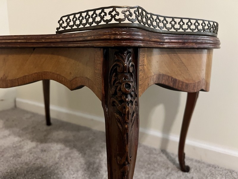 Vintage Louis XV Style Coffee Table Wood with Inlay gallery