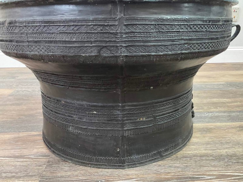 Southeast Asian Bronze Rain Drum Side Table gallery