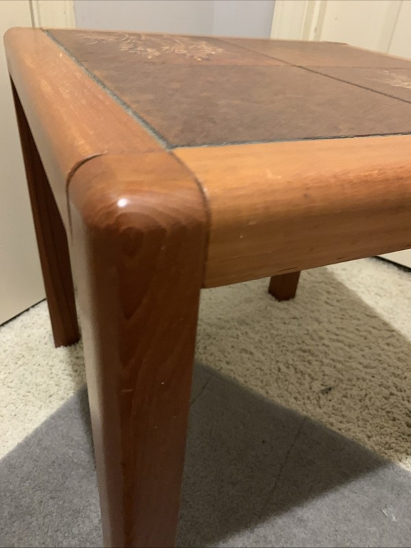 Vtg Danish Modern Style Tile Top Accent End Side Table gallery