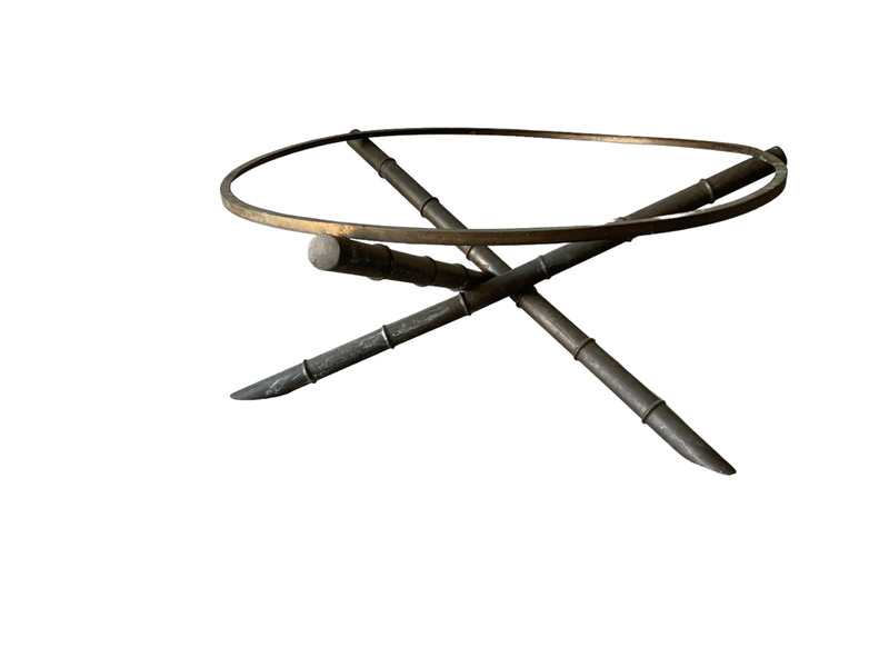Faux Bamboo Brass Round Coffee Table