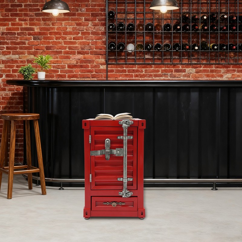 Industrial Metal Container Side Table Side Table with Drawer Container Cabinet gallery