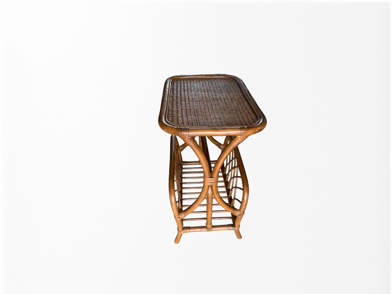 Old Florida Style Rattan Magazine Rack End Table gallery