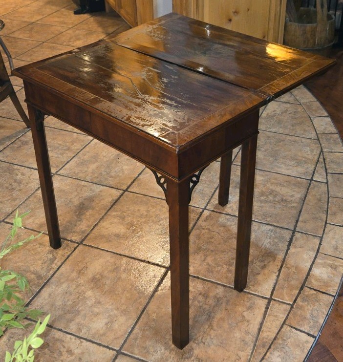 Antique 1750s Gateleg Tea Or Card Table Mahogany Hand Carved 18th Century Rare