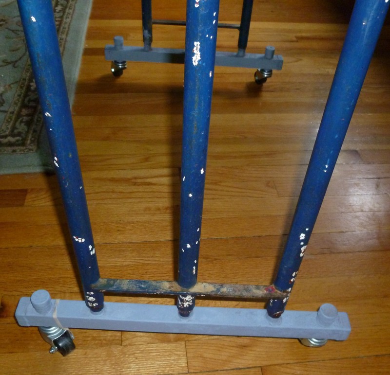 Vintage Utility / Work / Multi-Purpose Table (Adjustable Height with Wheels) gallery