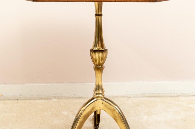 Early 20th Century Finely Figured Parquetry Octagonal Top Tripod Side Table gallery