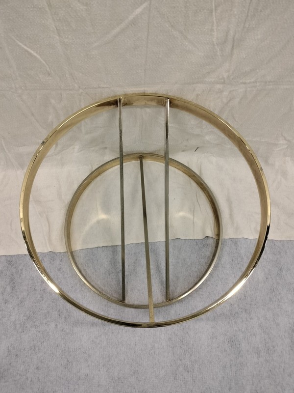 Sculpture Brass Cocktail Coffee Table In The Style Of Milo Baughman With Angular gallery