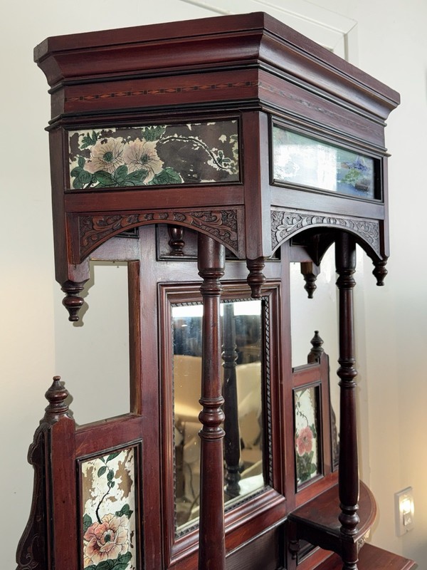 Antique Aesthetic Vanity/Entry Table With Anglo Japanese and Orientalist Motifs gallery