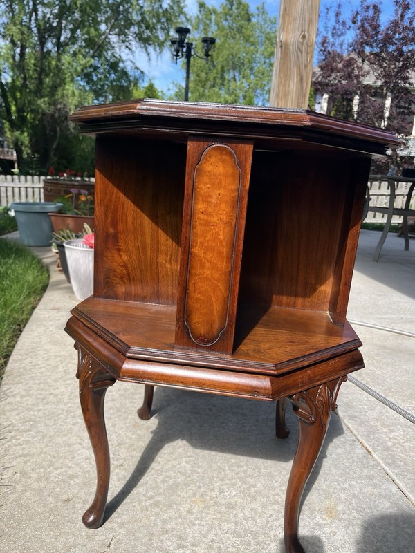 Mid 20th Century Octagonal Revolving Book Case Table gallery