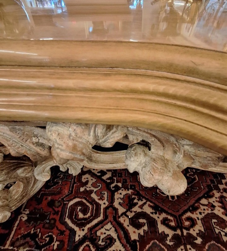 Beautifully Carved MADE IN SPAIN SPANISH LARGE HEAVY ROCOCO CONSOLE TABLE gallery