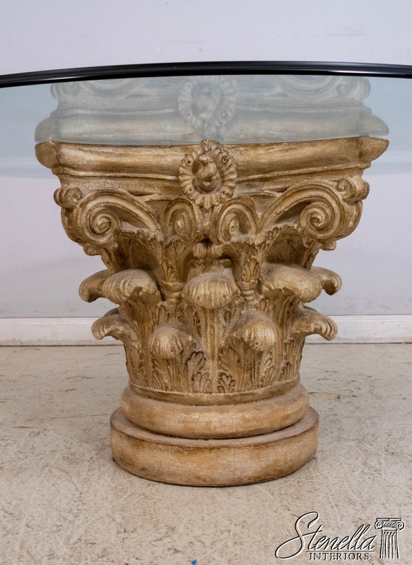 69656: Round Glass Top Column Base Dining Room Table gallery