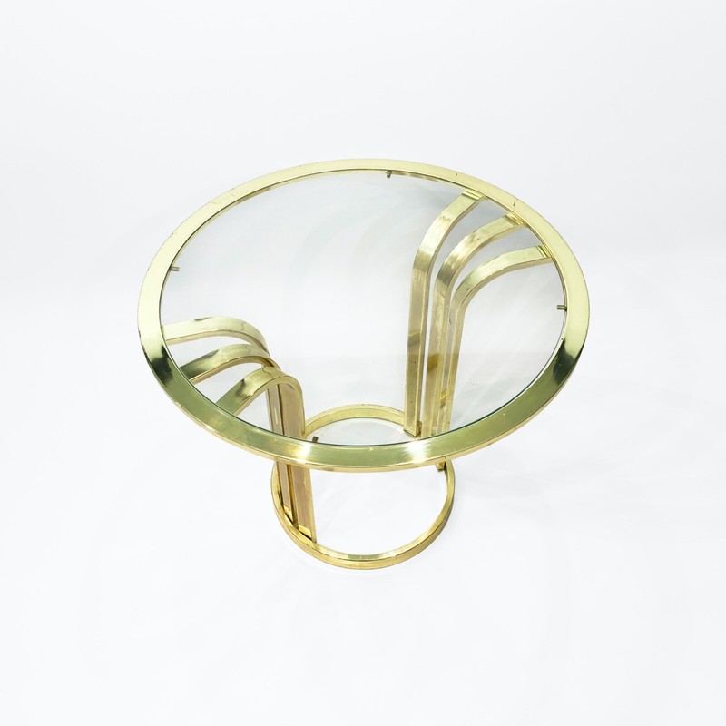 Brass Plated Art Deco Style Side Table 1970s Glamour Vintage Hollywood Regency gallery