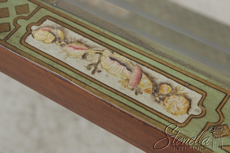L71799: Paint Decorated Glass Top Console Sofa Table gallery