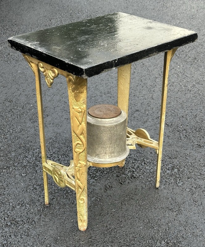 ANTIQUE ART DECO INDUSTRIAL CAST IRON BRONZE MONKEY SIDE TABLE TOBACCO STAND