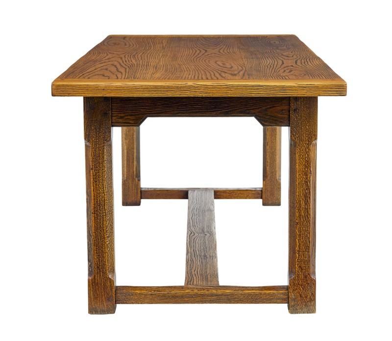 ENGLISH MADE GOLDEN OAK REFECTORY DINING TABLE gallery