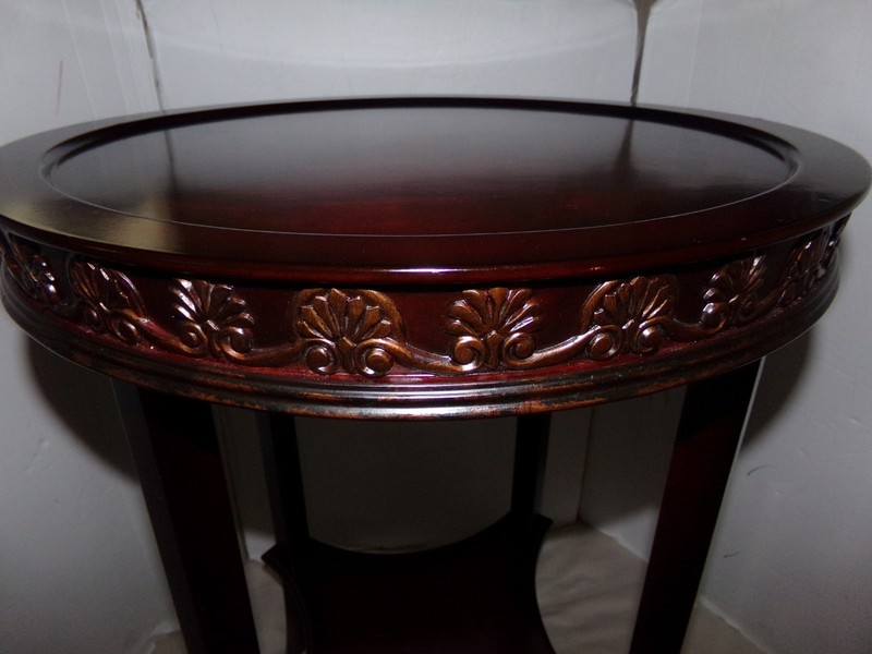 Vintage 2004 The BOMBAY Company Cherry Color Wooden Table 26"H gallery
