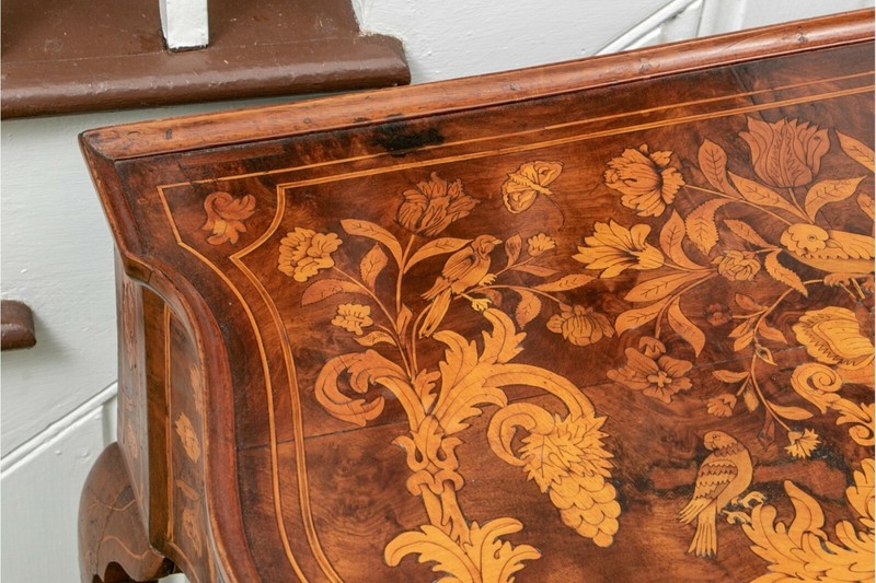 Antique Dutch 18th C. Inlaid Walnut Marquetry Table gallery
