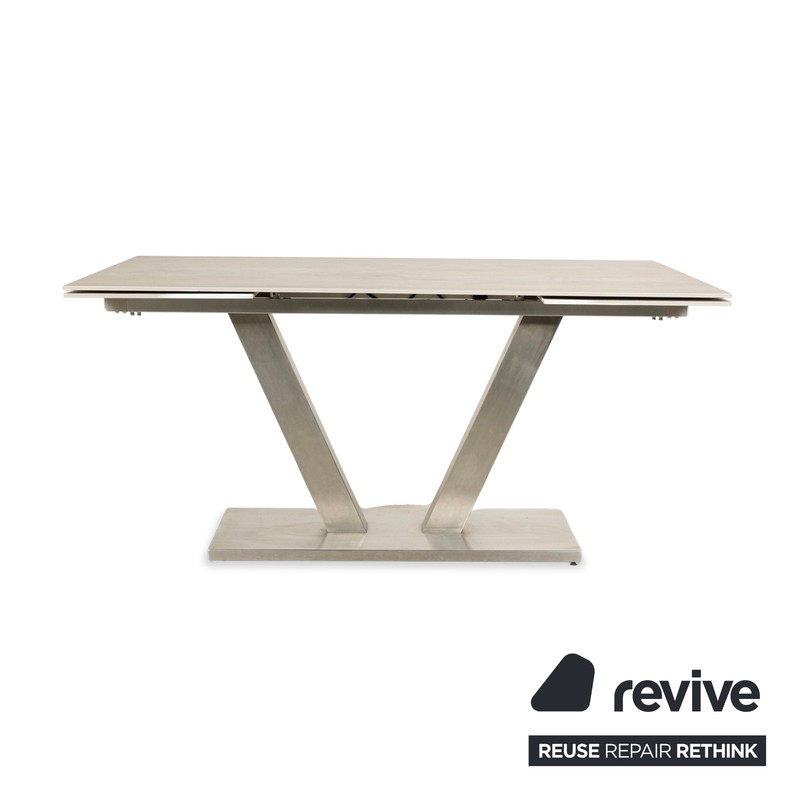 Mondo Stoneware Dining Table Wood Look Gray Cream Ausziehfunktion 160-82 gallery