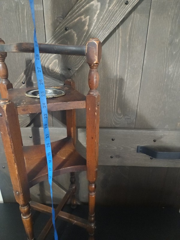 ANTIQUE TURNED Side Table SOLID WOOD SMOKING TELEPHONE STAND VINTAGE 10"x10"x29 gallery